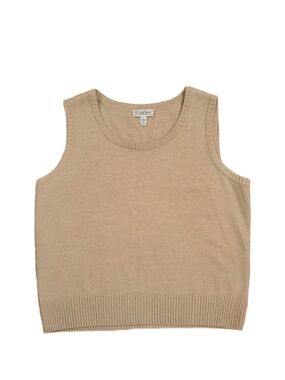 St. John Sport Knit Sweater Vest Tank Womens Size Large Wool Blend Scoop Neck